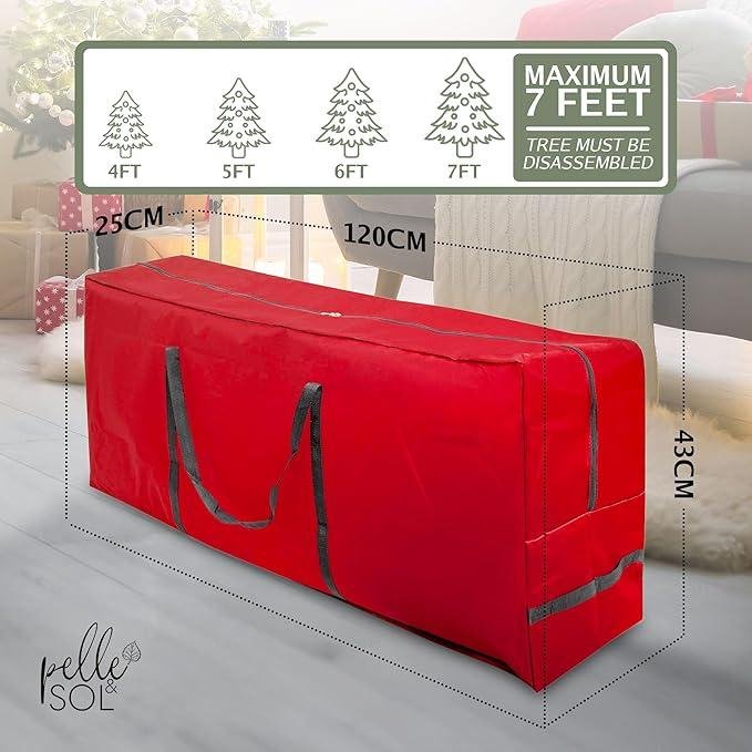 Pelle & Sol Christmas Tree Storage Bag | Fits Up to 6/7FT or 9ft Christmas Tree Bag | Christmas Tree Storage Bag 7ft or 9ft with Handles | Christmas Decoration Storage Xmas Bags Christmas Storage Bag Christmas Bags Organiser