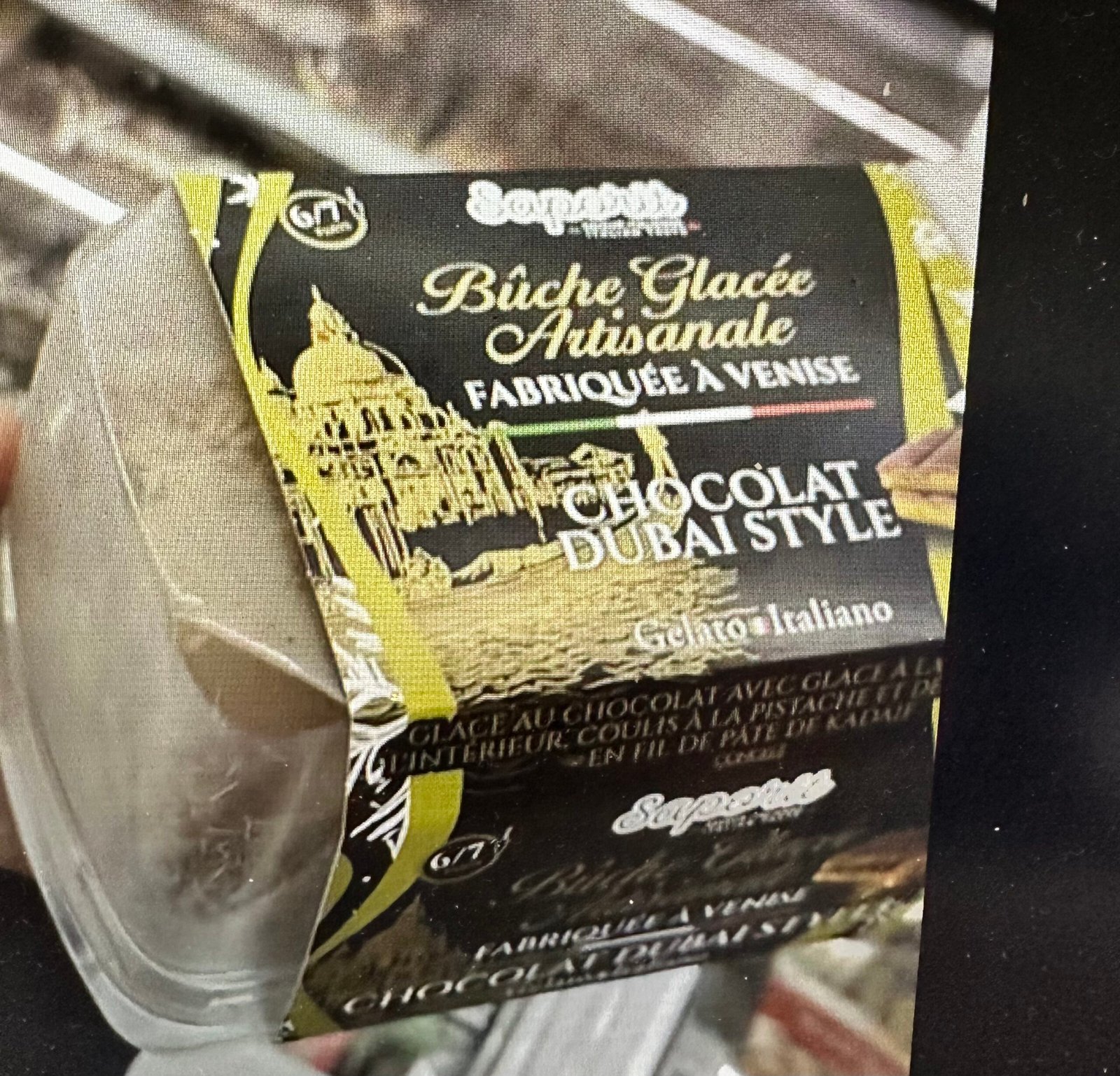 Saporit Bûche Glacée Artisanale Venise Chocolat (Style Dubaï)
