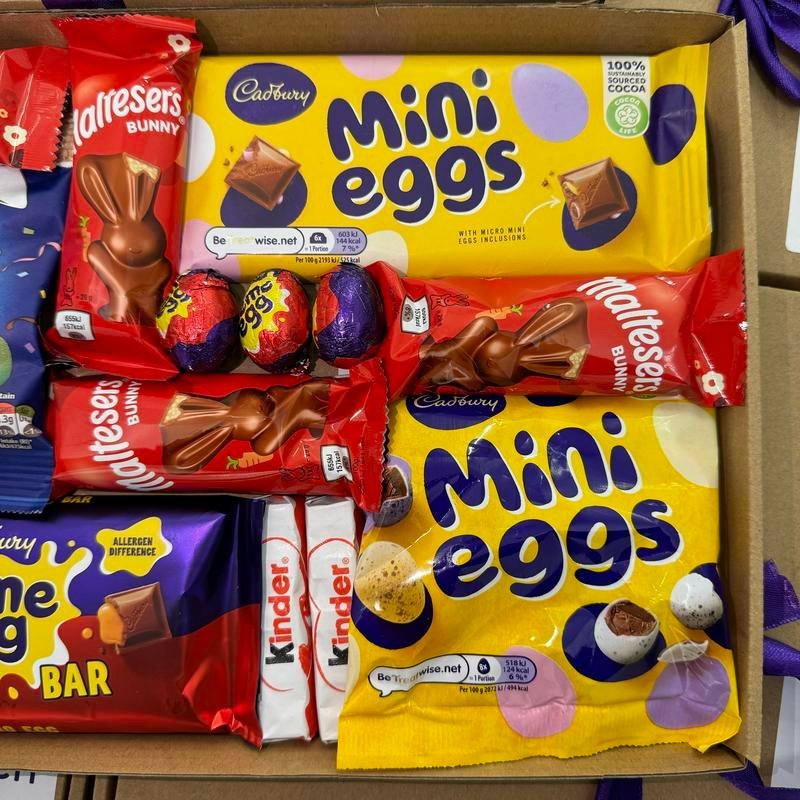 Easter Chocolate Gift Bundle With Cadbury, Kinder, Creme Eggs, Mini Eggs, Maltesers, Perfect Easter Present!